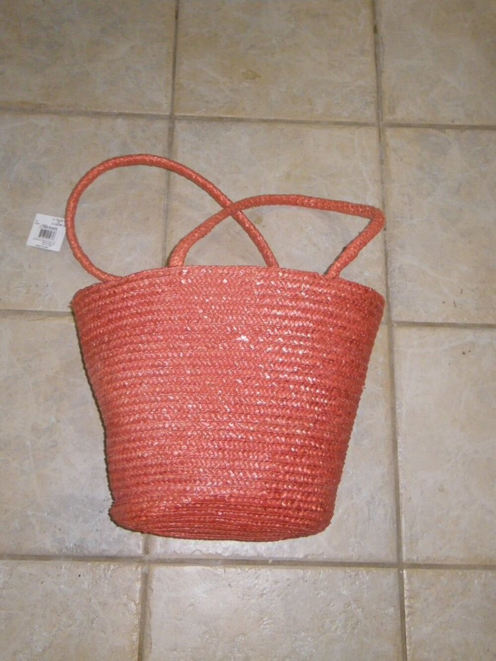 Michaels Large Straw Bucket Tote Bag